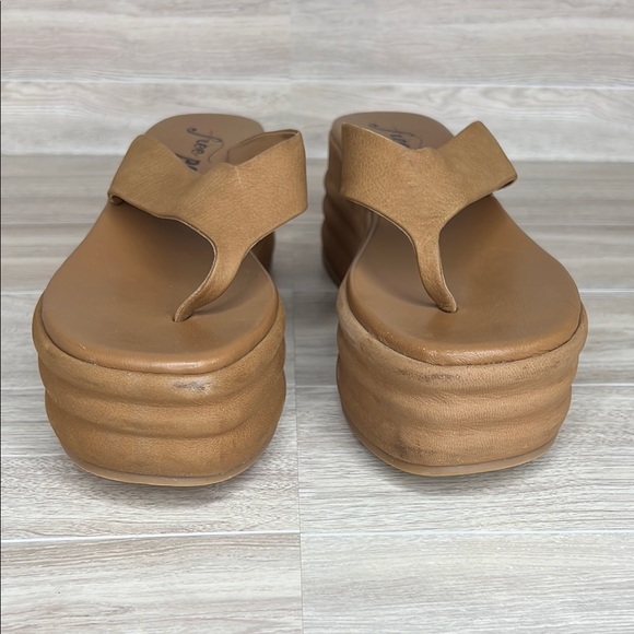 Free People Haven Thong Platform Camel Brown Tan Sandals Size 5.5 - Picture 3 of 12